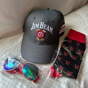 NEW Jim Beam Hat Sunglasses Socks